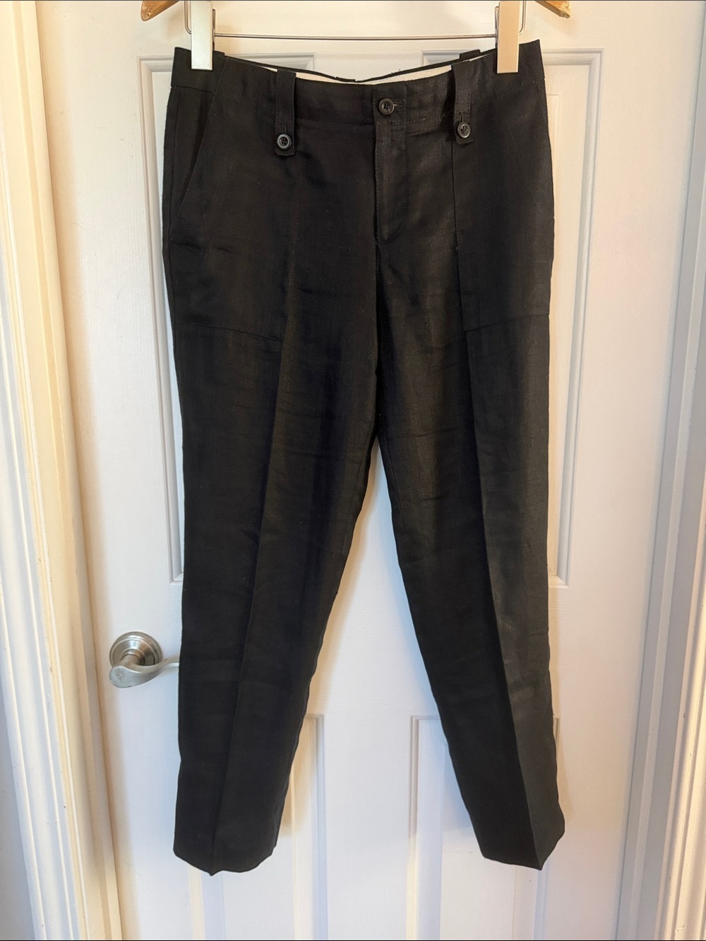 J. Crew Black 100% linen Dress Pants - Tailored Straight Leg size 2